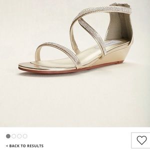 Gold Tiny Wedge Dressy Sandals